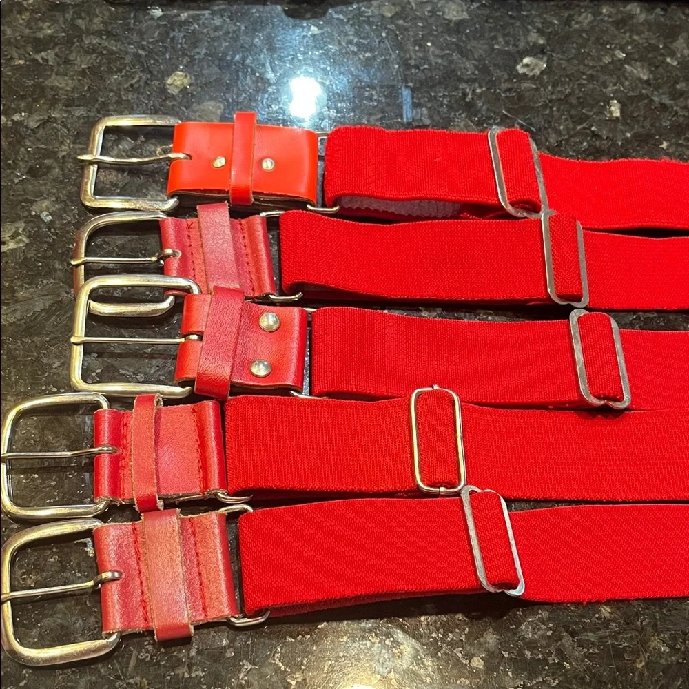 baseball belts (5) red.