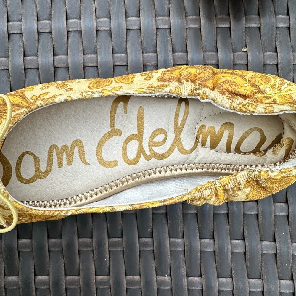 New Sam Edelman Felicia Floral Jacquard Ballet Flat, Size 2, Girl Youth Shoes