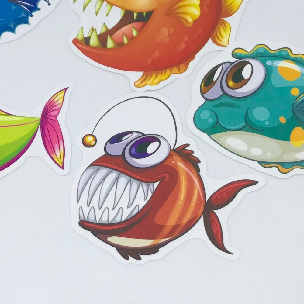 Grouper Tropical Ocean Water Fish Cartoon Style Single Decor Sticker