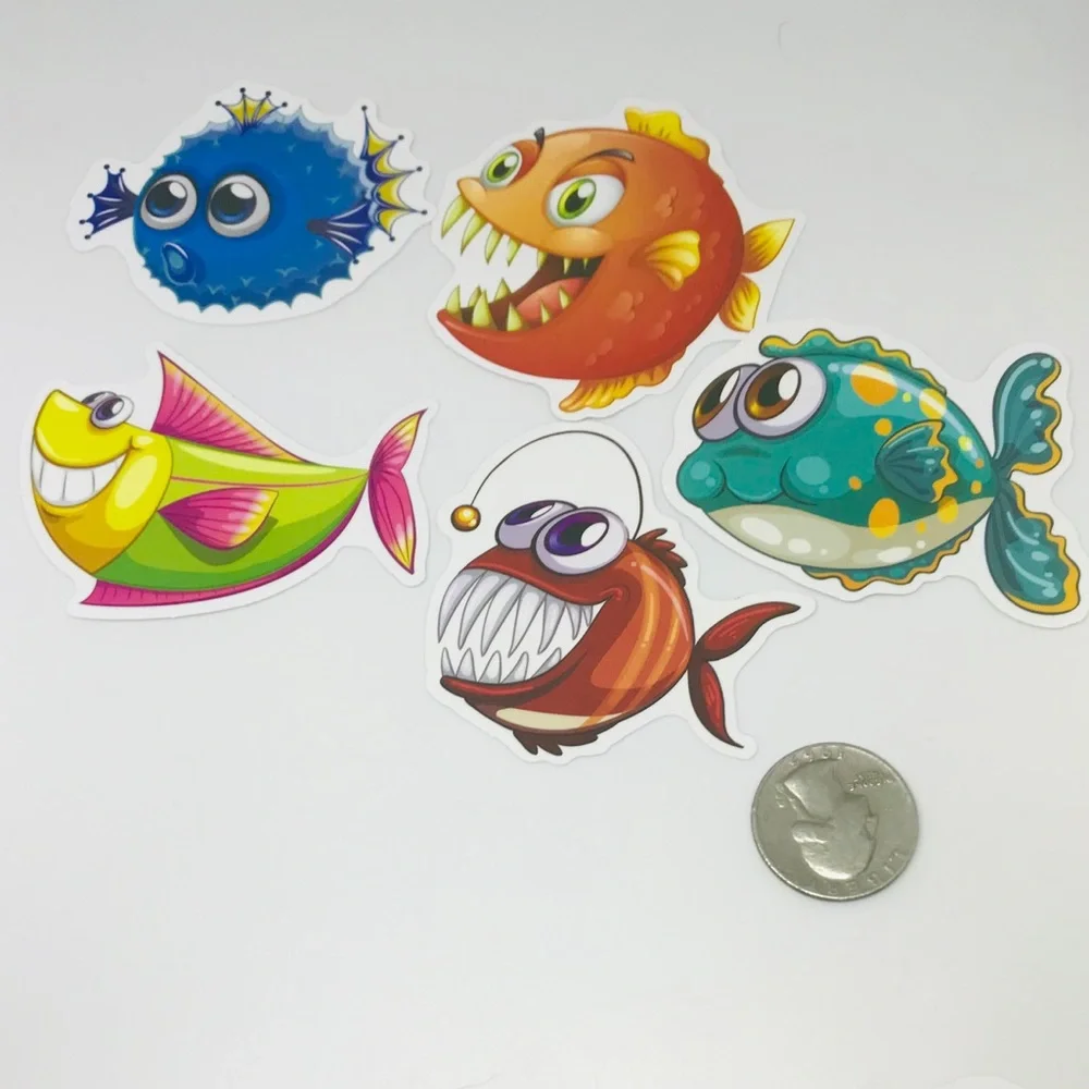Grouper Tropical Ocean Water Fish Cartoon Style Single Decor Sticker