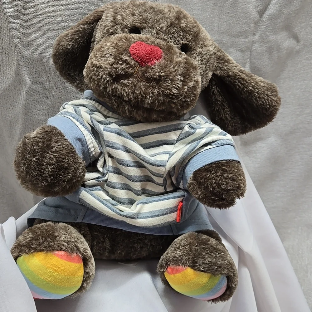 Pet, Doggy, V-neck Tee, Cadet Blue, White, Striped, Sz Med, Reddy Good Condition