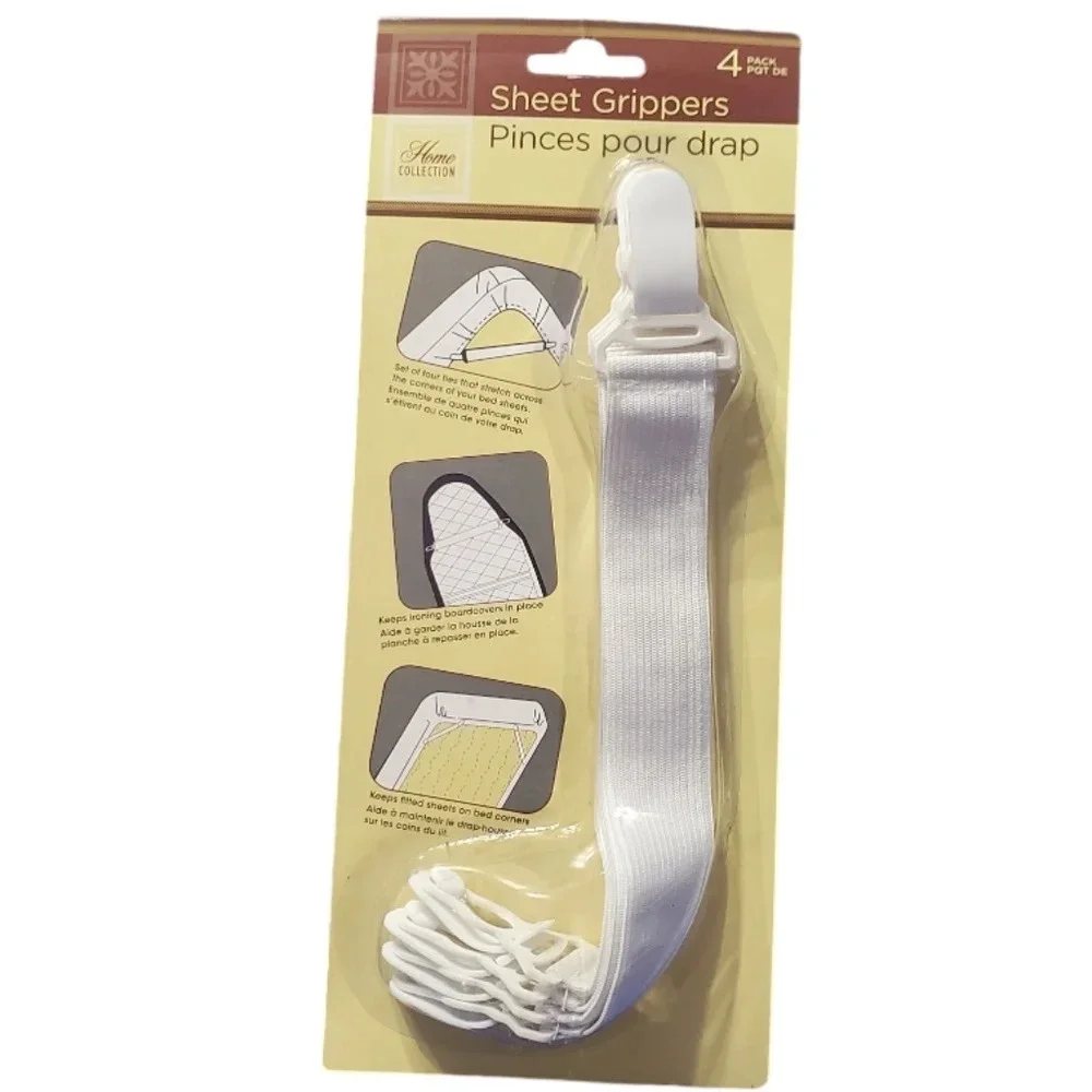 Home Collection Bed Sheet Grippers 4 Pack