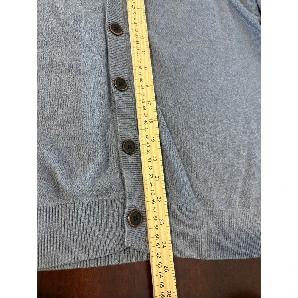 Lucky Brand Grampacore/ Preppie gray V neck button up sweater Size XL