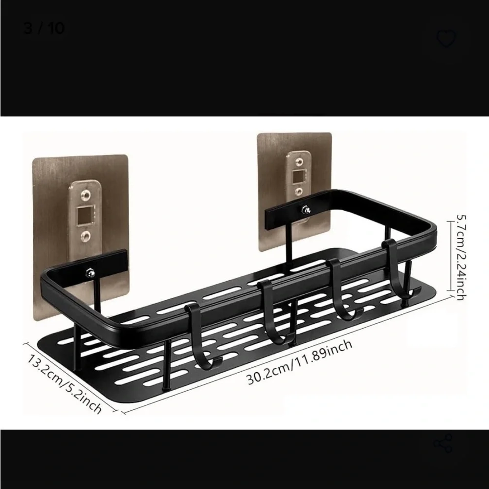 Black Wall-Mounted Shelf
