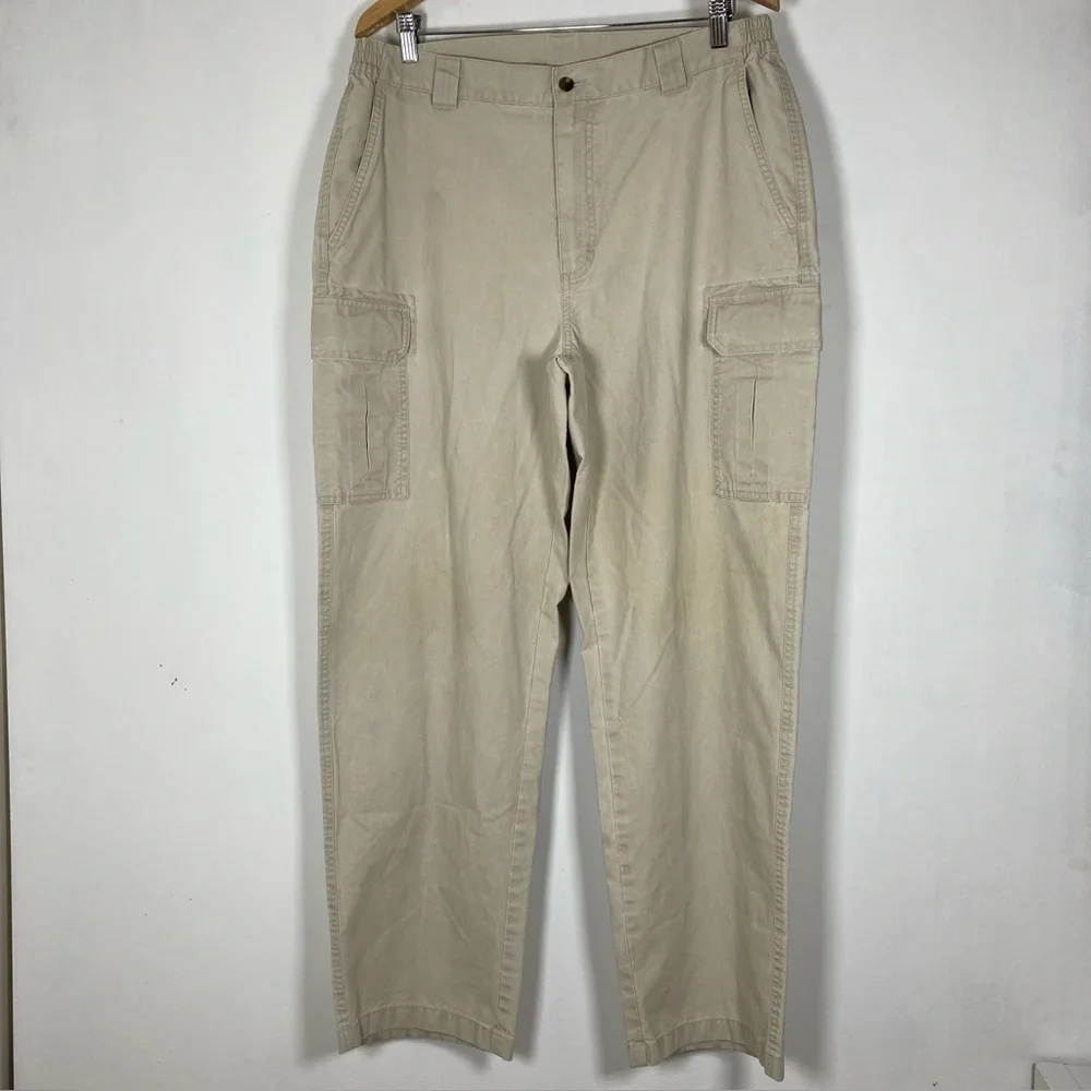 LL Bean Men’s Tropic Weight Khaki Comfort Size 35X30 Cotton Cargo