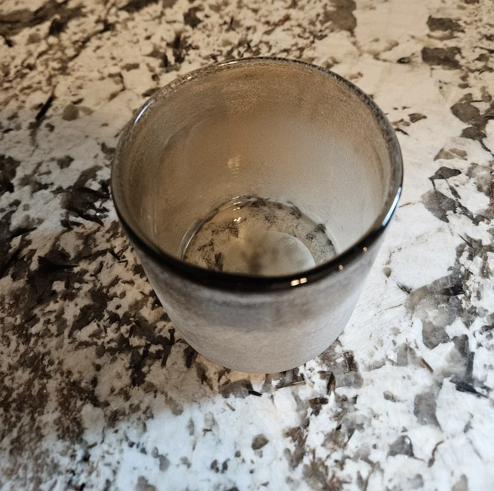 West Elm Frosted Smoke Glass Vessel Candle Holder