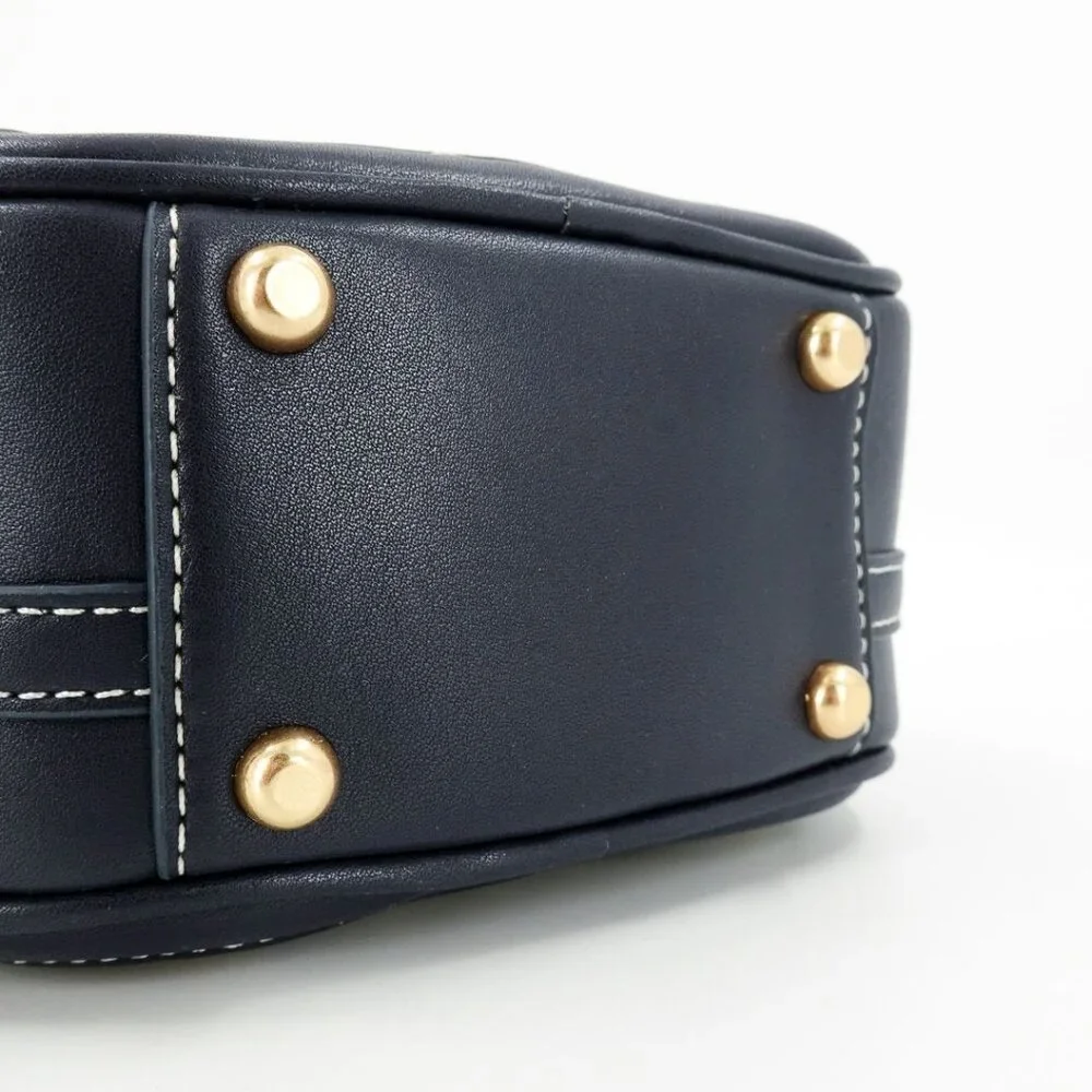 Tory Burch T Monogram Jacquard Moon Crossbody Bag Blue