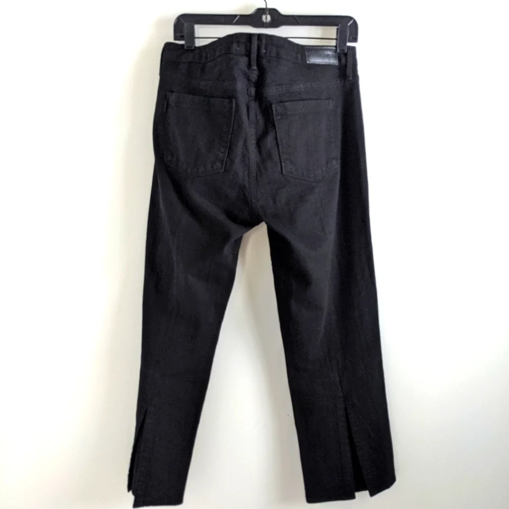 Parker Smith Bombshell Fit Cropped Slit Hem Black Jean 29 Straight Leg Capri