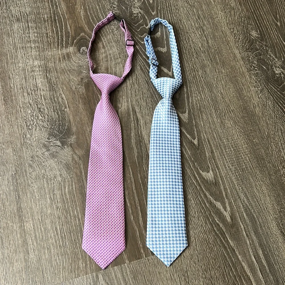 BOYS TIES SET OF TWO BLUE PURPLE 4T-7 Kilofly