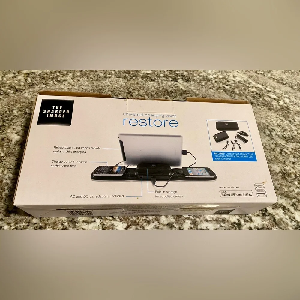Universal charging valet for Apple iPhone, iPad & iPod