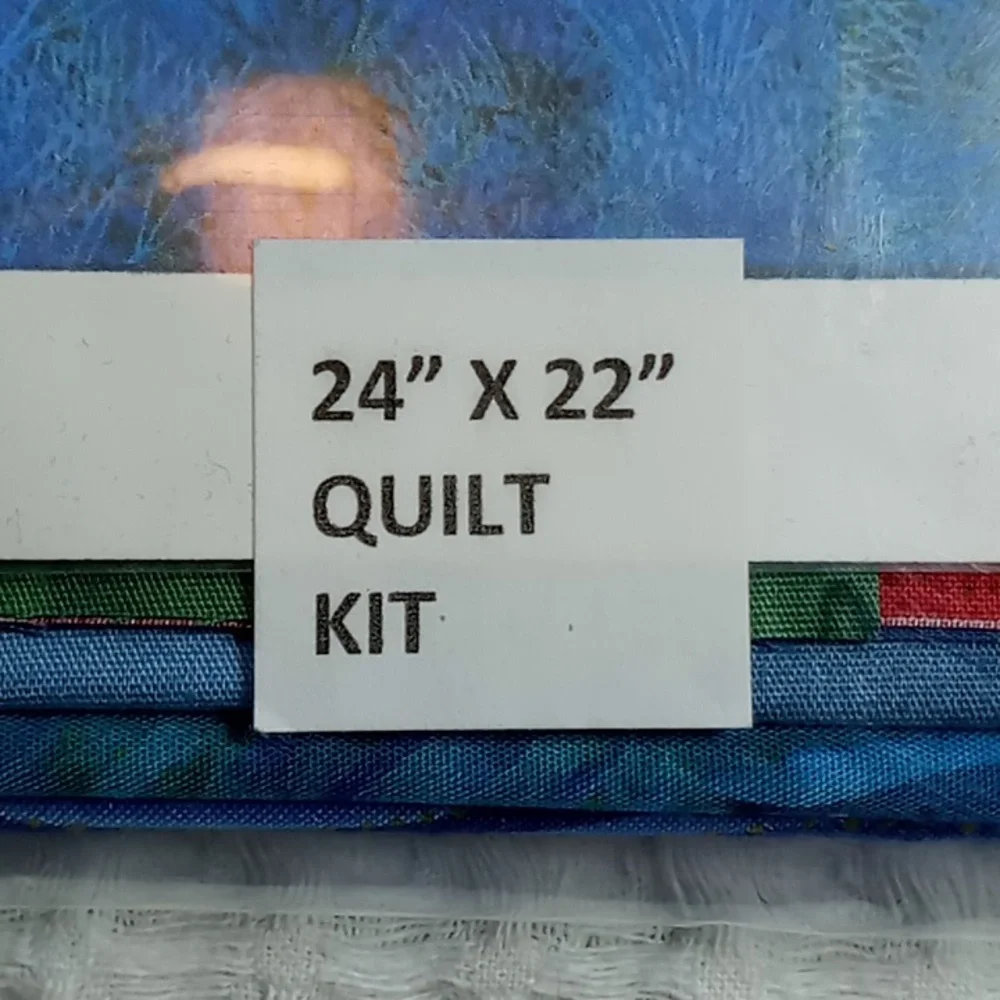 Blue Heron Creations Whale & the Lighthouse Quilt Kit - Blue and Red 24