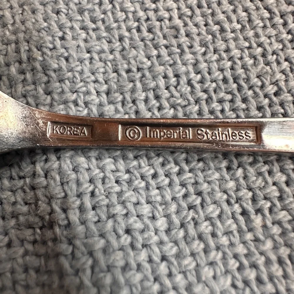Vintage Imperial Stainless Steel Korea Teaspoon Lot Of 8