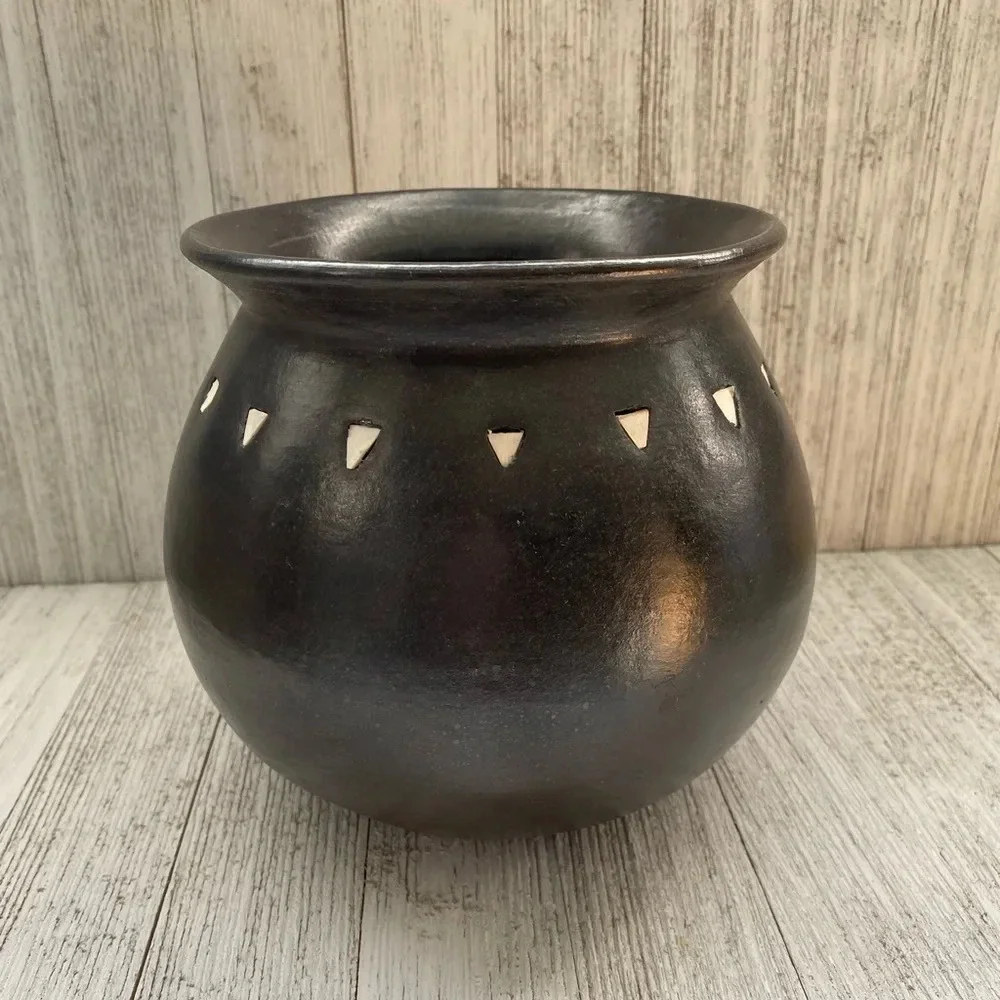Beautiful ceramic dark brown Vase Bohemian