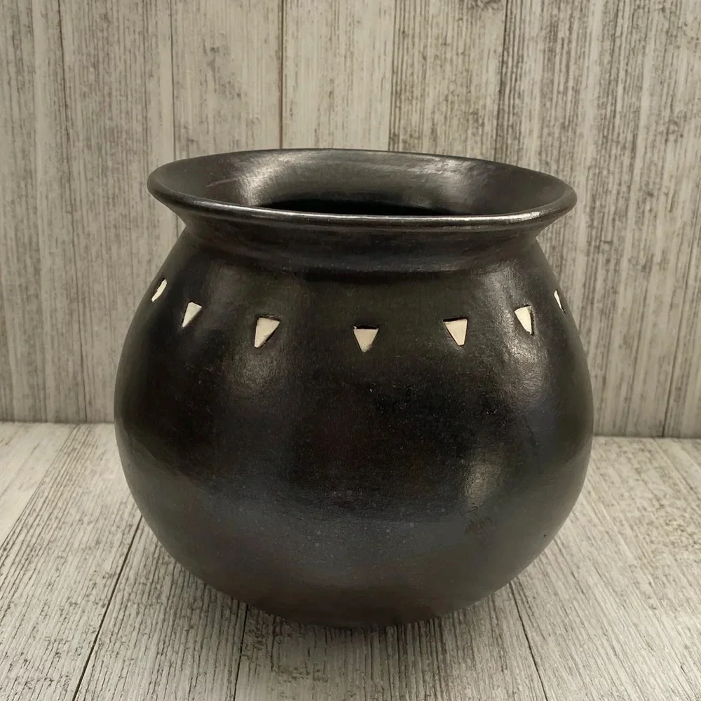 Beautiful ceramic dark brown Vase Bohemian