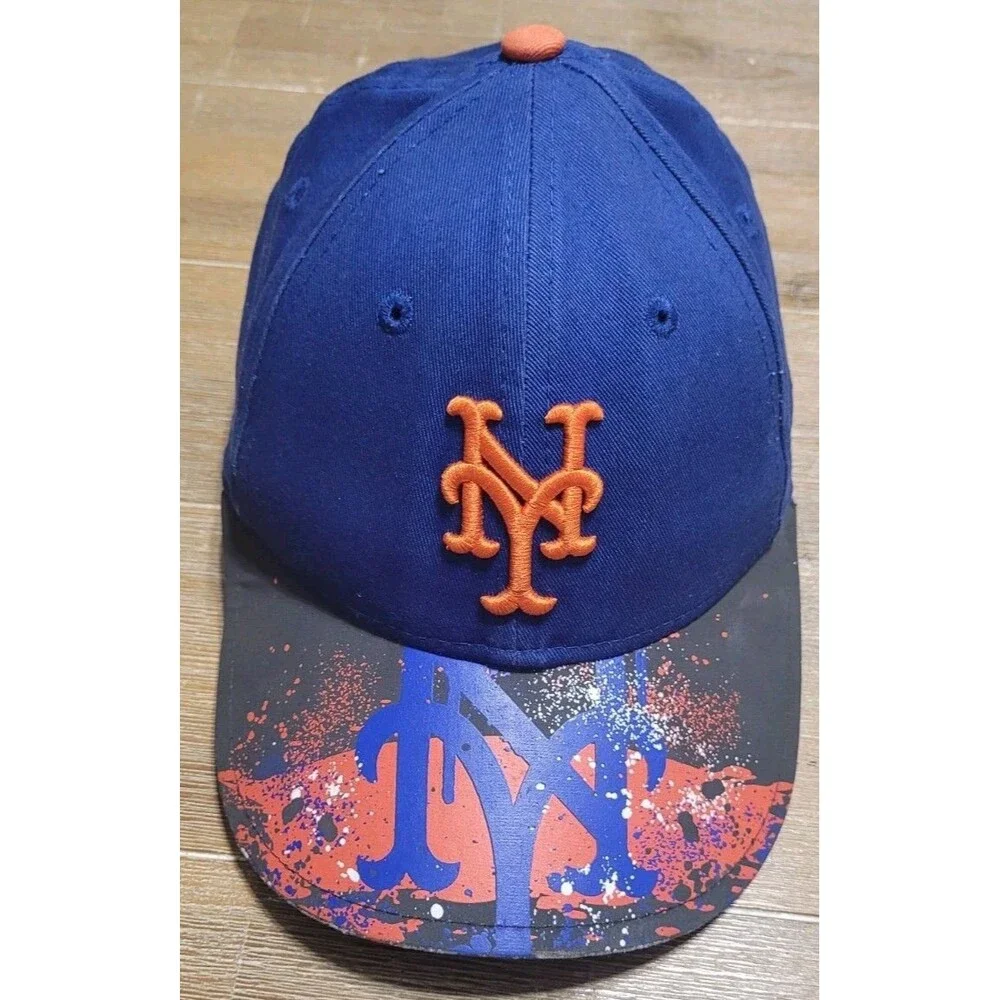 New York Mets Hat New Era Youth Cap 9Fifty SPECIAL BRIM Snapback Blue & Orange