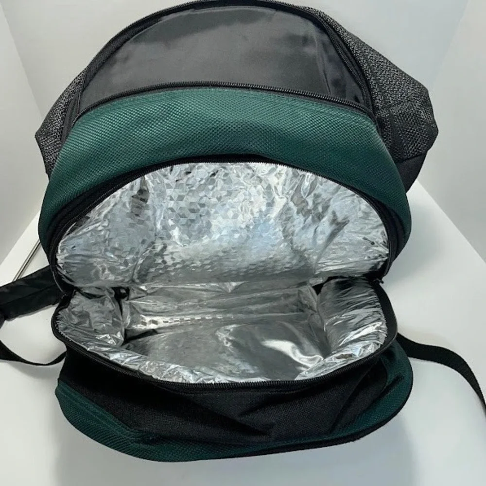 Icecap Backpack Black Green Mesh Insulated 3 Compartment Hiking Camping Travel