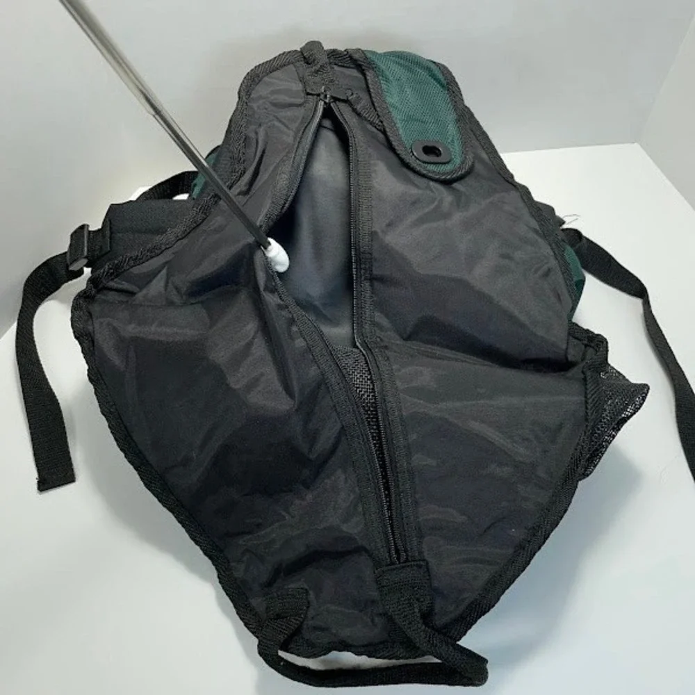 Icecap Backpack Black Green Mesh Insulated 3 Compartment Hiking Camping Travel