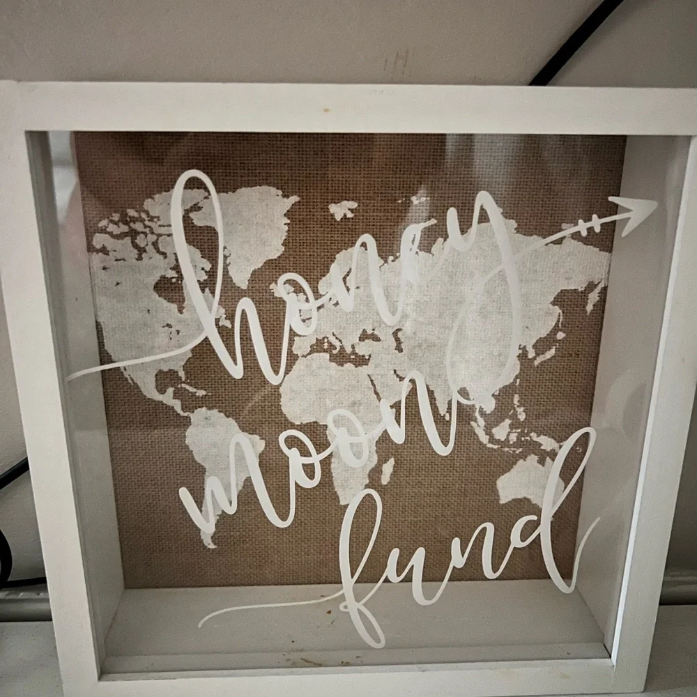 Hobby Lobby White and Brown Honeymoon Fund Box