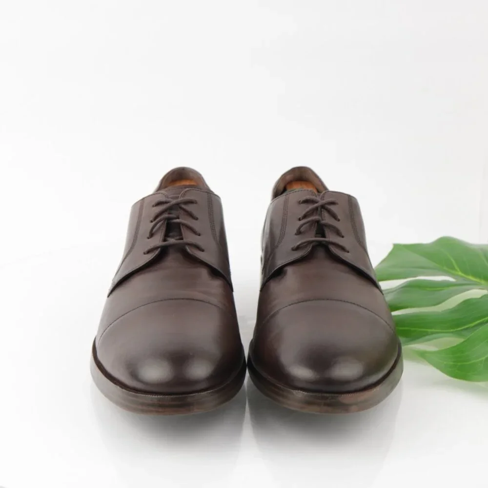 Cole Haan Mens Henry GrandOS Oxfords Size 11 M Brown Leather Cap Toe Dress Shoes