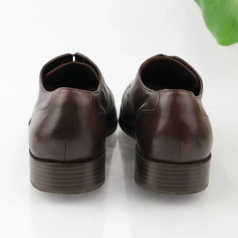 Cole Haan Mens Henry GrandOS Oxfords Size 11 M Brown Leather Cap Toe Dress Shoes