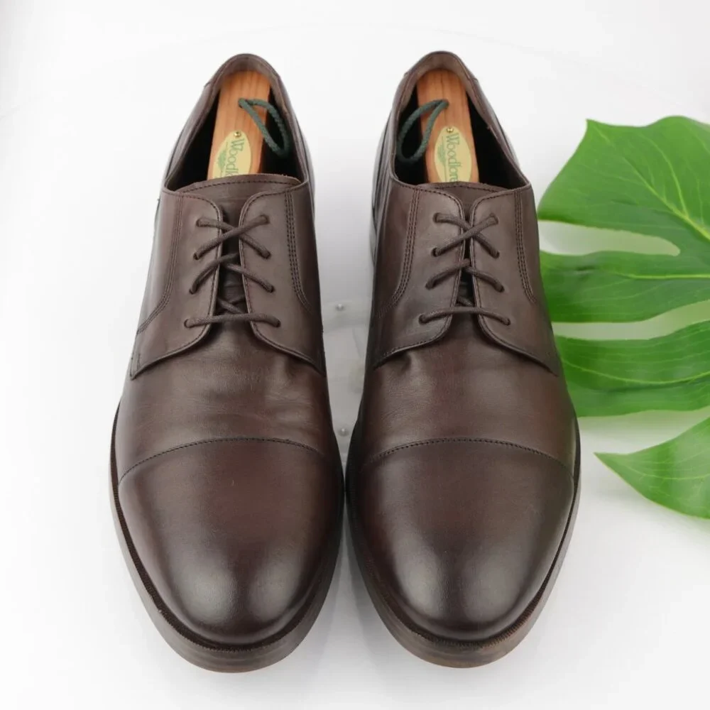 Cole Haan Mens Henry GrandOS Oxfords Size 11 M Brown Leather Cap Toe Dress Shoes