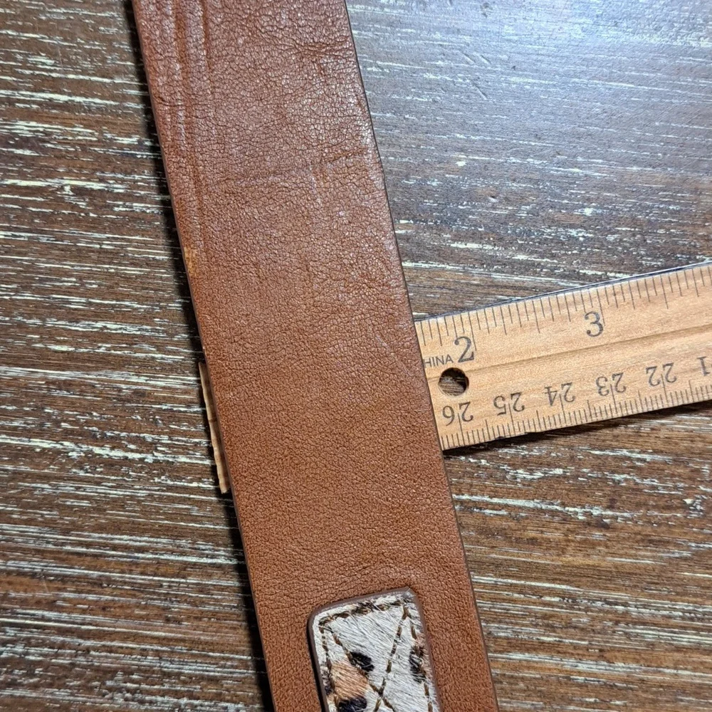Chico’s Belt Arlie Animal Spring Haircalf Belt Size Medium Genuine Leather India