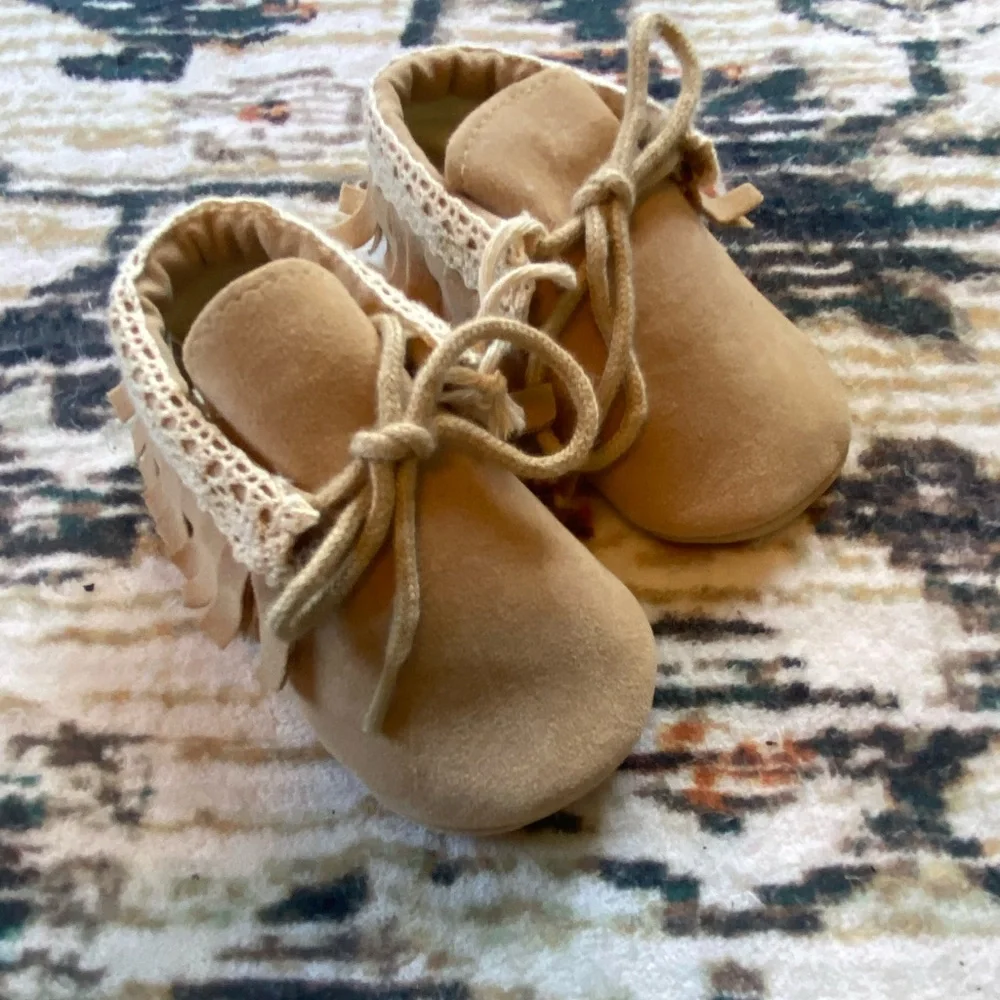 Tan Baby Moccasin Shoes