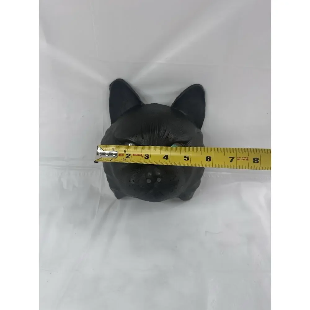 Black Cat Halloween Mask Folk Art Costume Masquerade Party Glowing Green Eyes