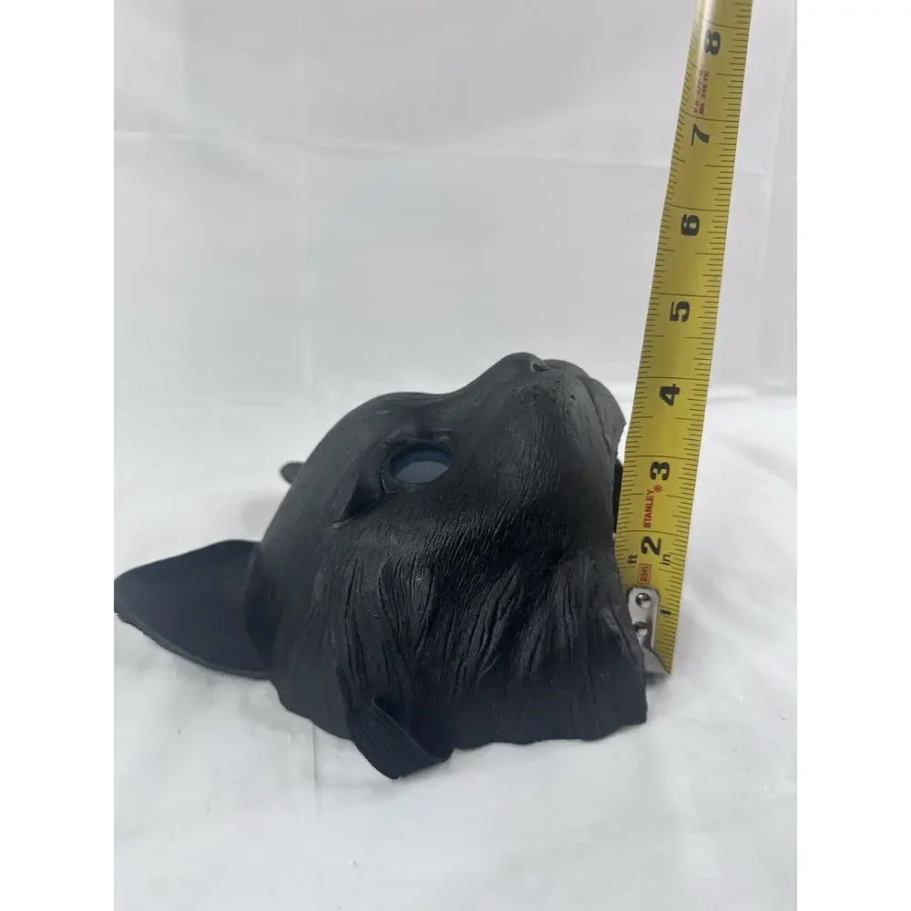 Black Cat Halloween Mask Folk Art Costume Masquerade Party Glowing Green Eyes