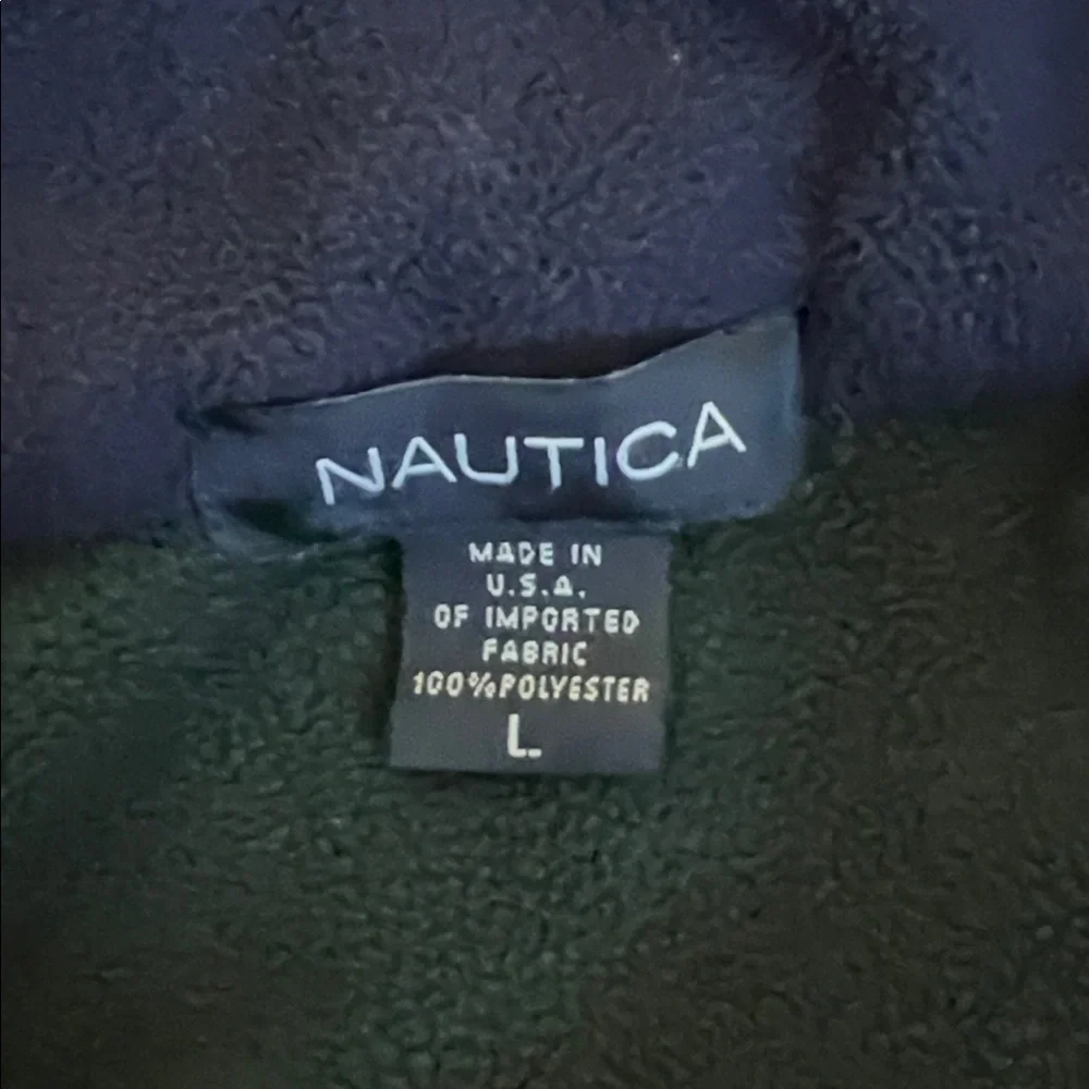 Vintage Nautica Blue and Dark Green Fleece Pullover