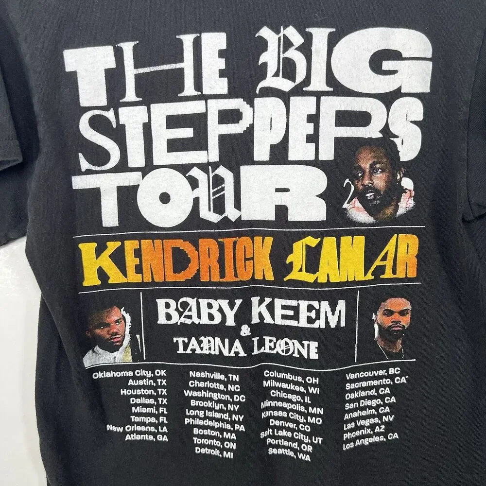 Kendrick Lamar The Big Steppers Tour T Shirt Youth Size Medium Black Double Side