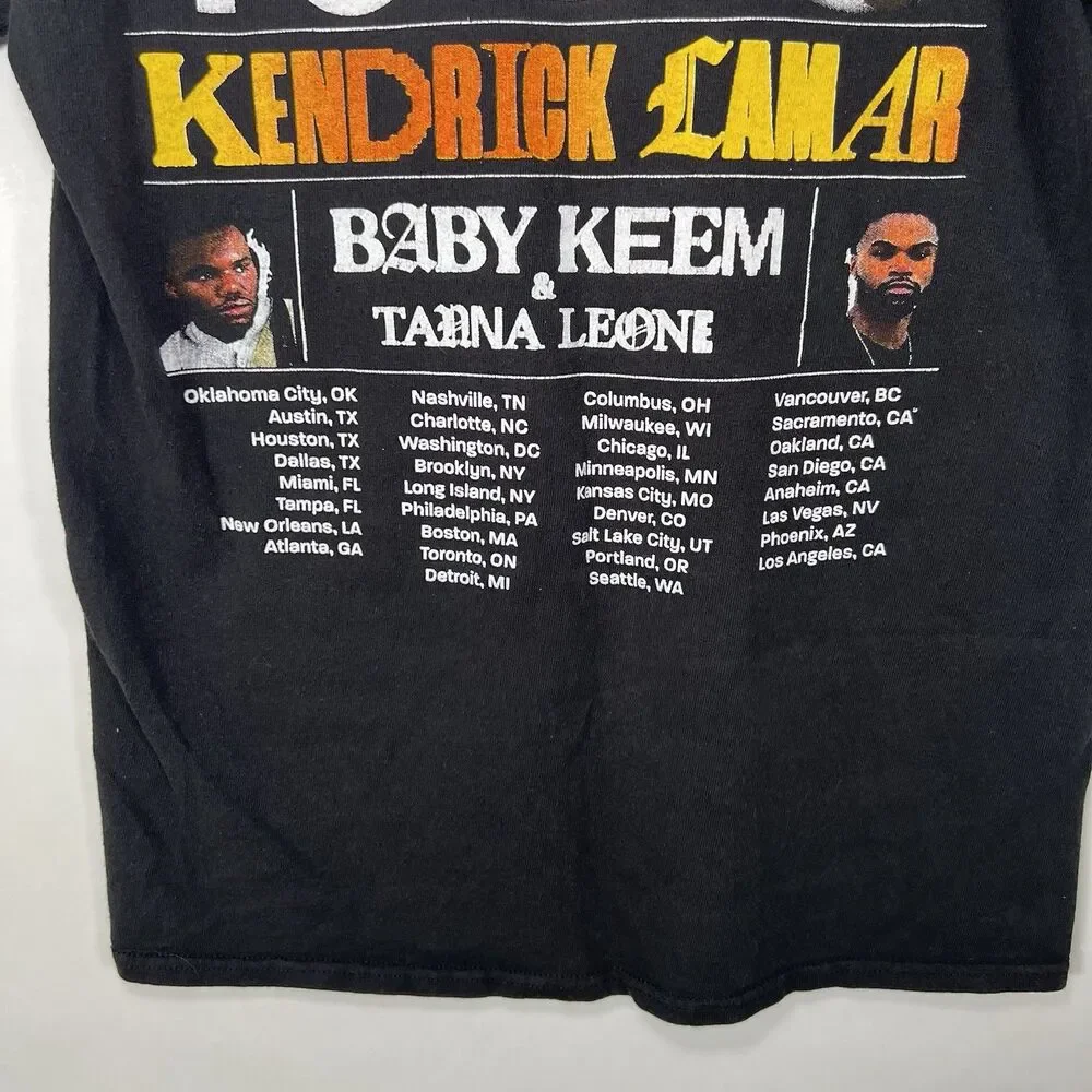 Kendrick Lamar The Big Steppers Tour T Shirt Youth Size Medium Black Double Side