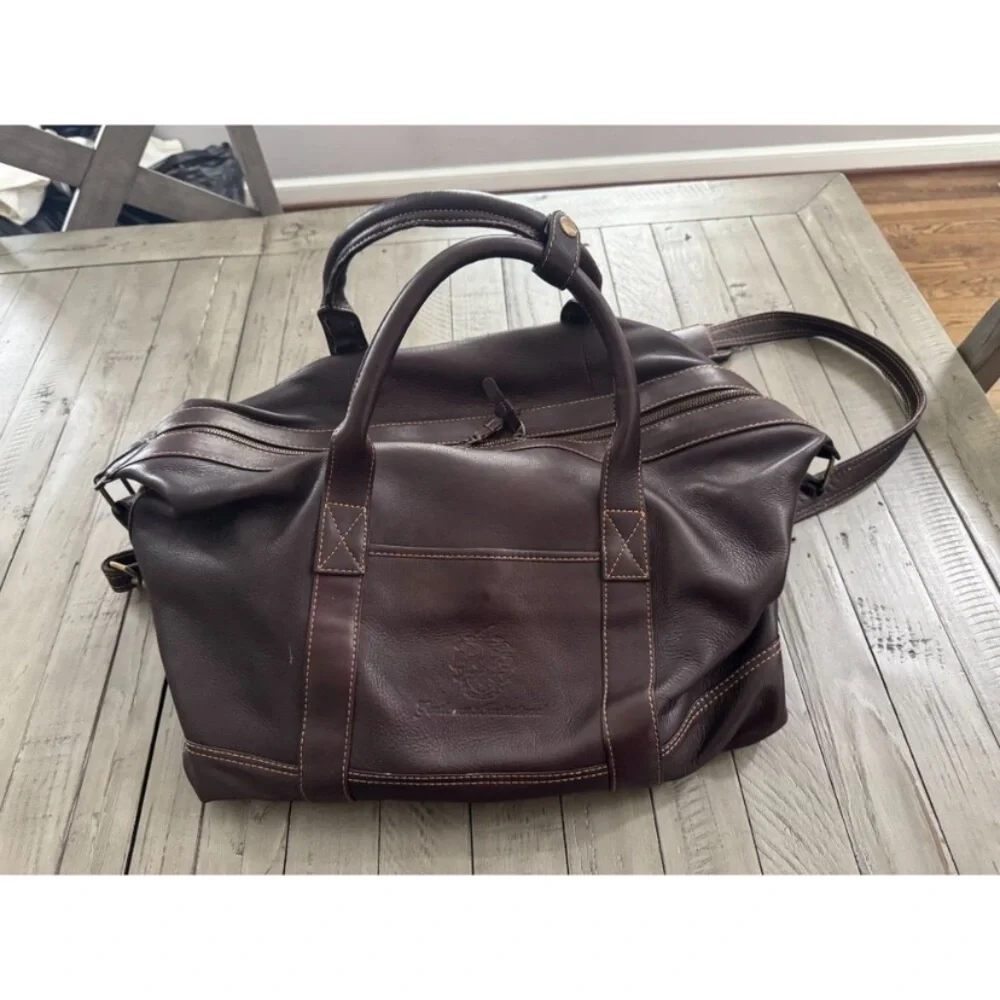 Links and Kings large Brown Leather Men's club duffel Bag