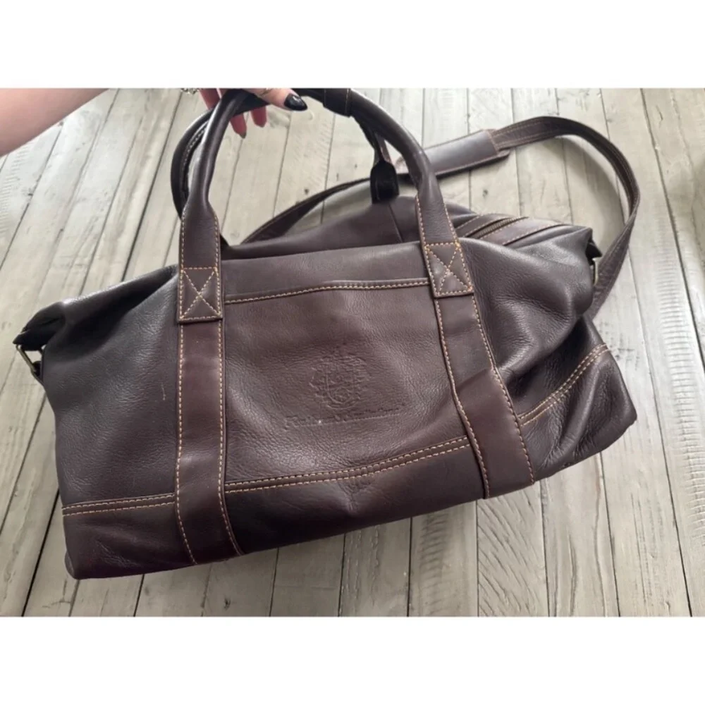 Links and Kings large Brown Leather Men's club duffel Bag