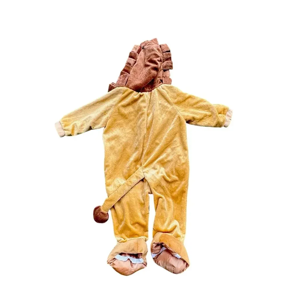 Lion Halloween Costume One Piece Zip-up With Hood Tail Size 12-24 Months