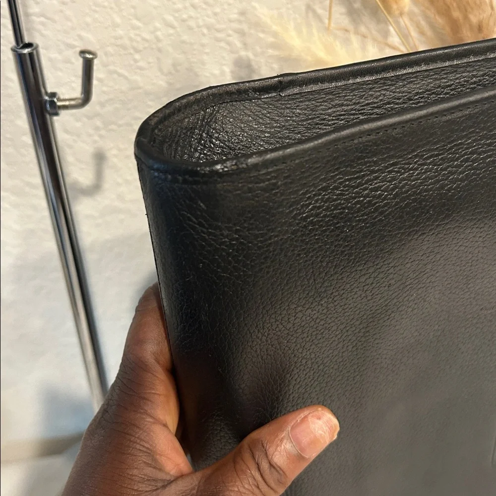 Burberry Black Textured Leather Bag Authentic
