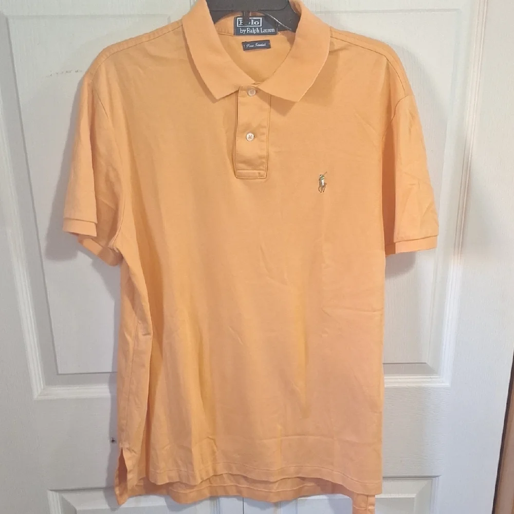 Polo by Ralph Lauren Peach Orange Pima Cotton Polo Shirt-L