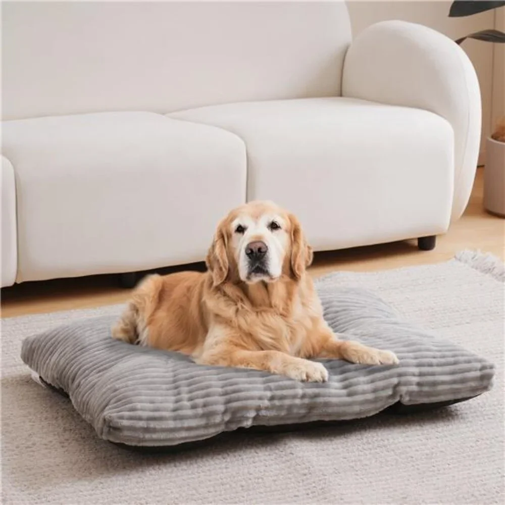 Large Dog Bed 23x18 inch Plush Soft Dog Cage Bed Washable Dog Mat with Non-Slip