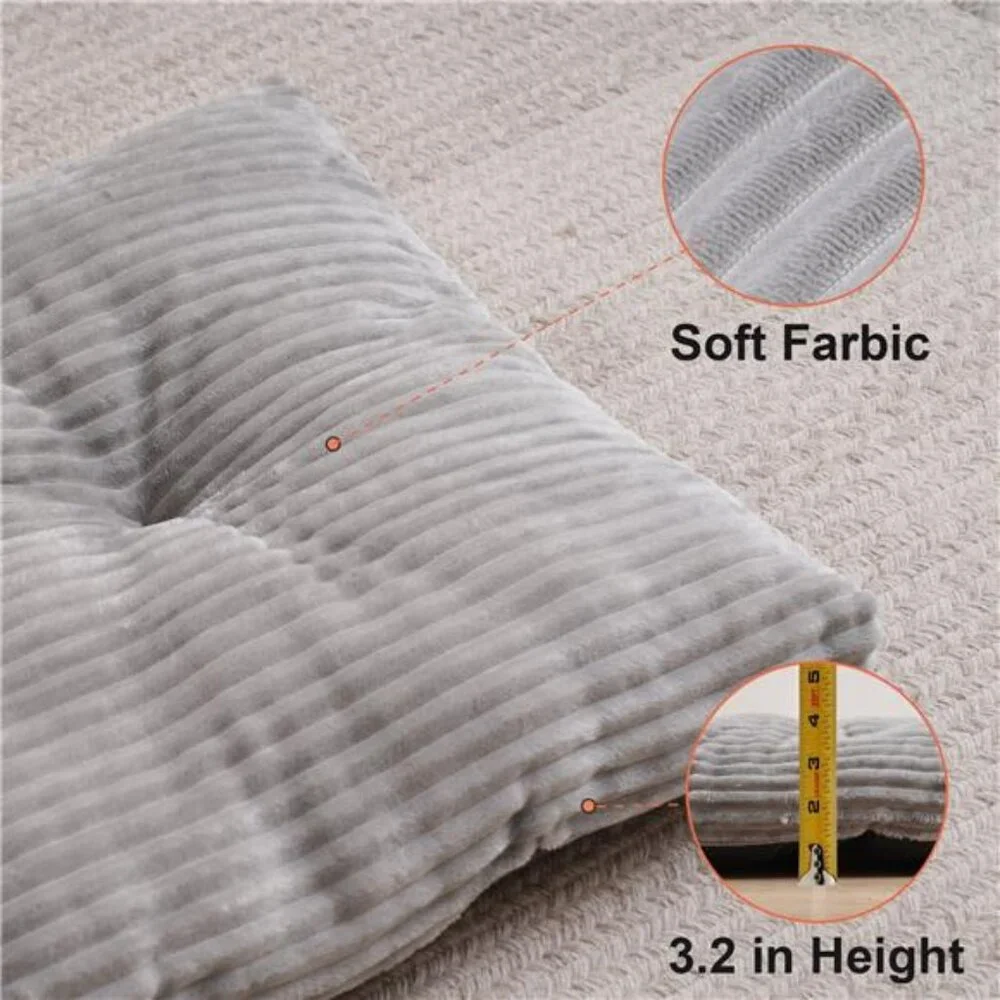 Washable Dog Bed Deluxe Plush Dog Crate Beds Comfy Pad Anti-Slip Pet 21