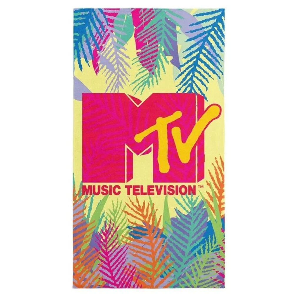 New Licensed MTV Music Television Beach Bath Pool Gift Towel Palm Tree NIP NWT