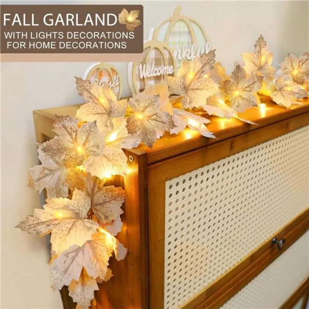 3Pack Fall Decor-Fall Garland with Lights Thanksgiving Fall Decorations for Home