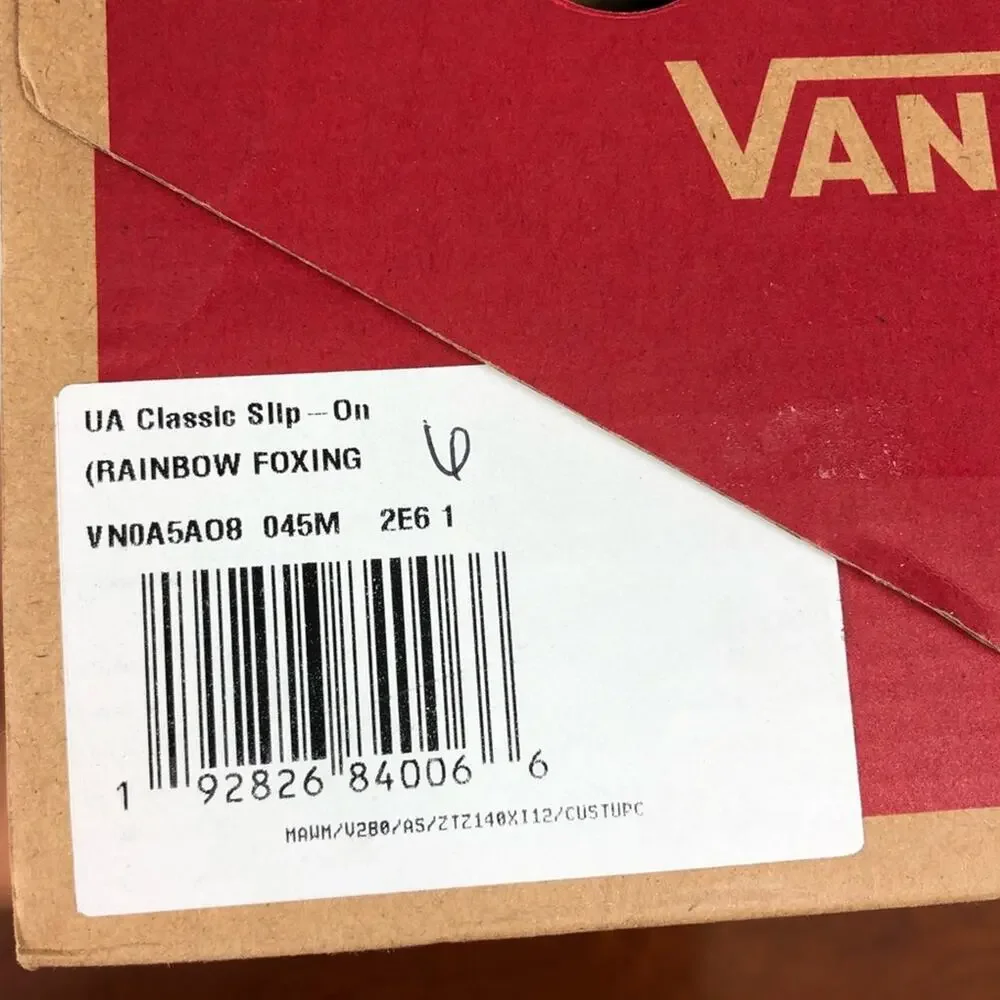 New Vans UA Classic Slip-On Sneakers White Canvas Women's Size 6