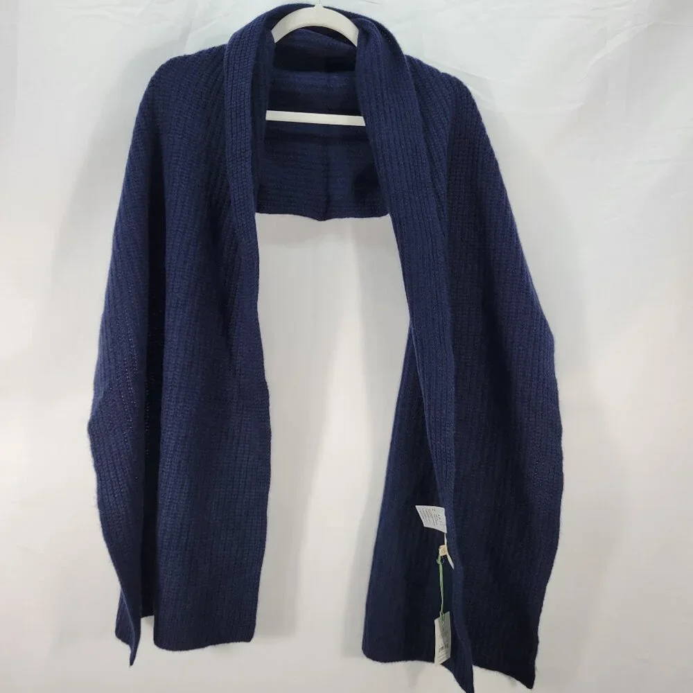 AE77 100% Cashmere Navy Scarf Size OS