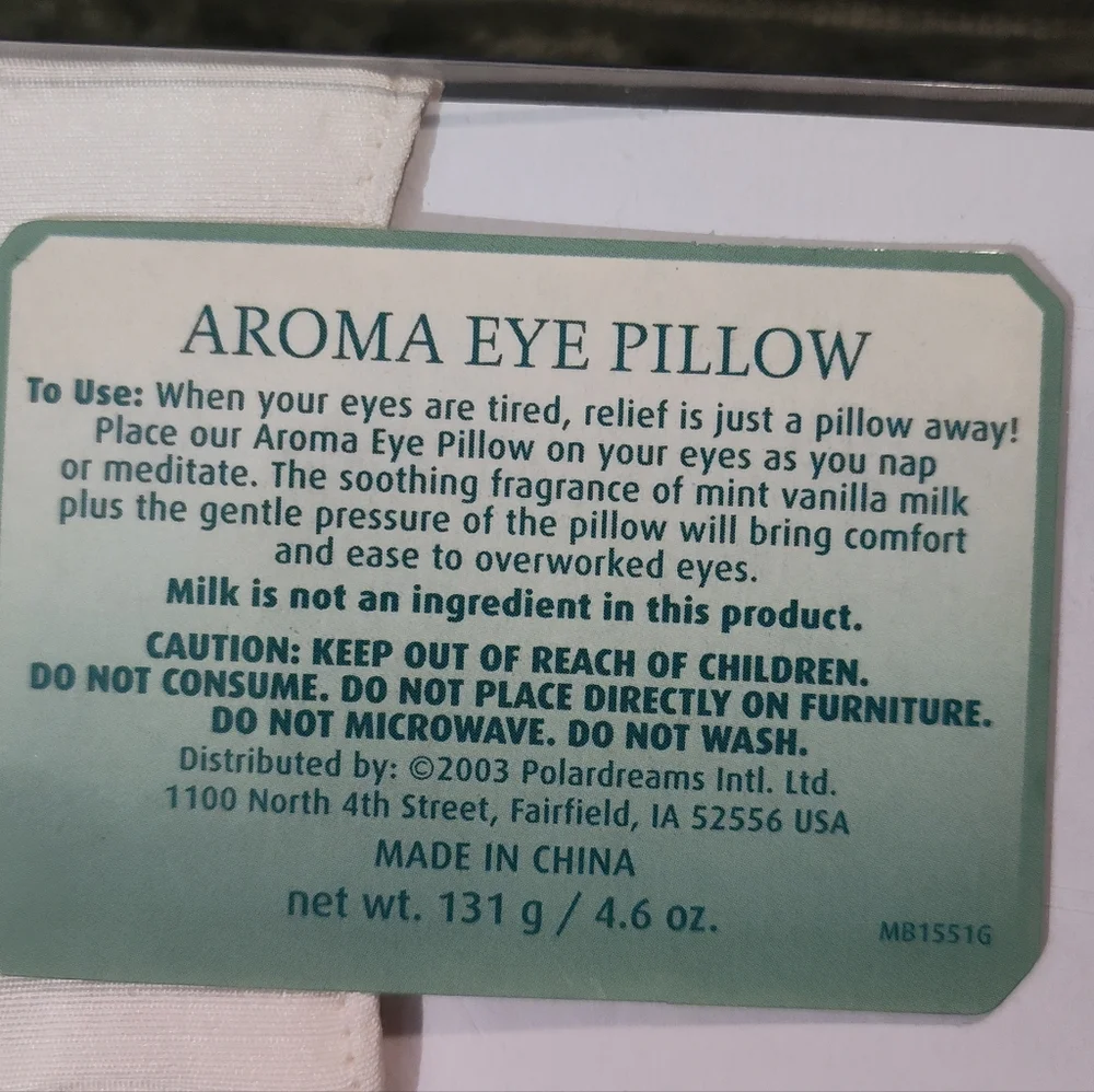 Aroma Eye Pillow nwt relax
