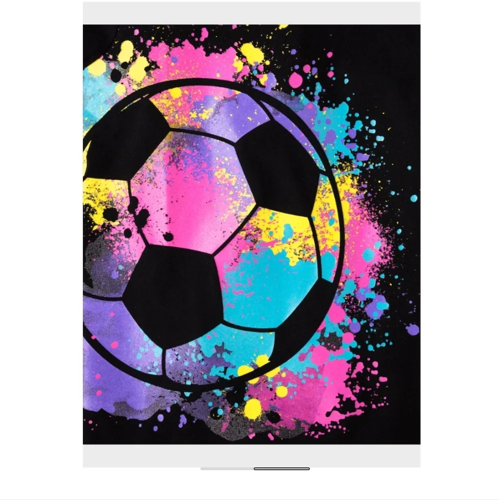 NWT The Children's Place Black Soccer Graphic Tee