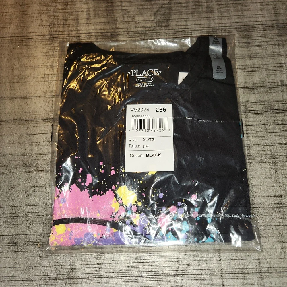 NWT The Children's Place Black Soccer Graphic Tee