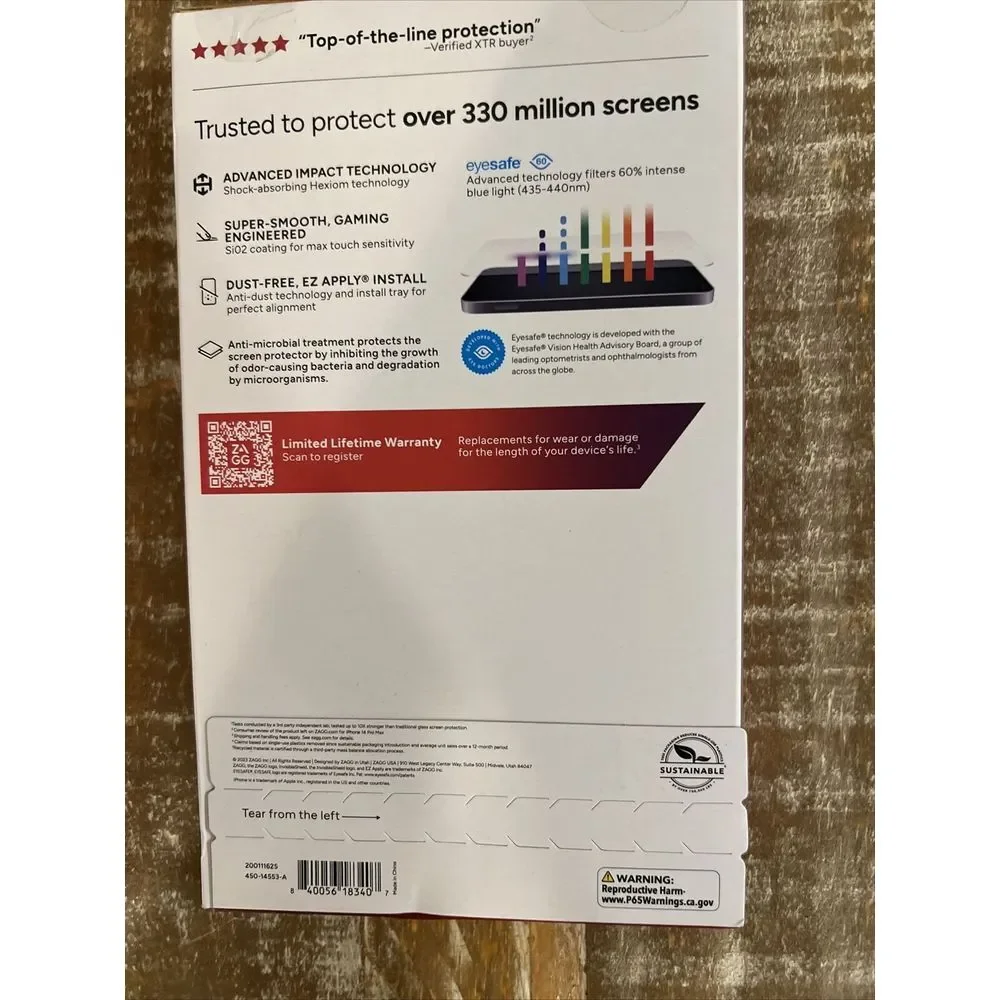 ZAGG‎ Invisible Shield XTR3 Screen Protector for Apple iPhone 15