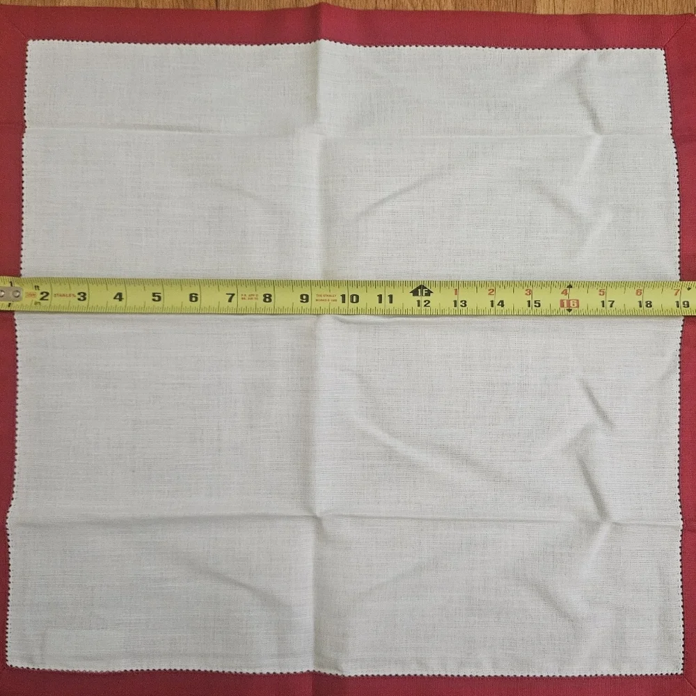 Williams Sonoma Red and White/cream Table Linen