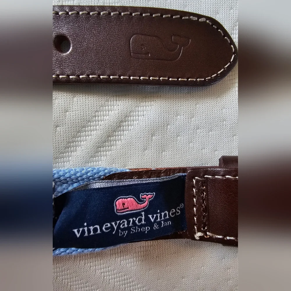 Vineyard Vines Belt Vineyard Vines Gingham Canvas Belt Green Blue Boy's Size 24
