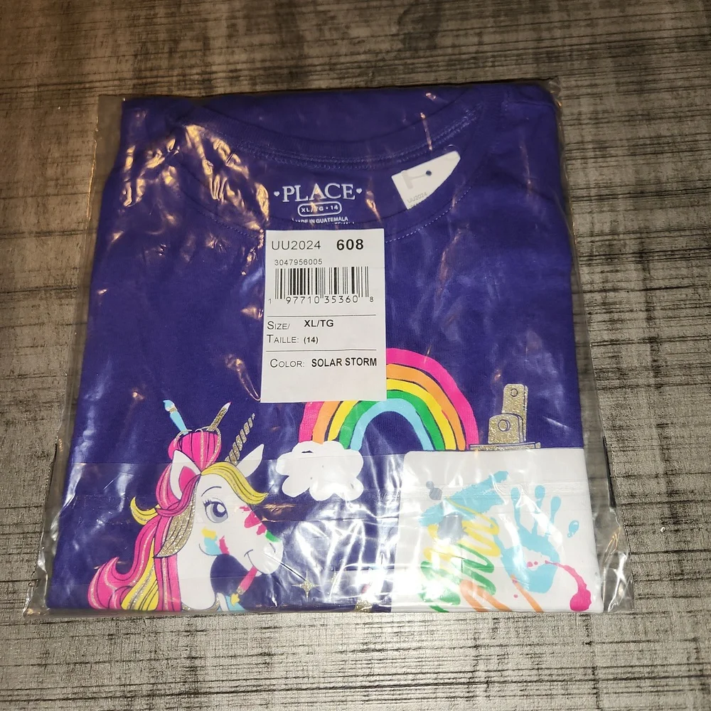 NWT The Children's Place Purple Unicorn Graphic Tee